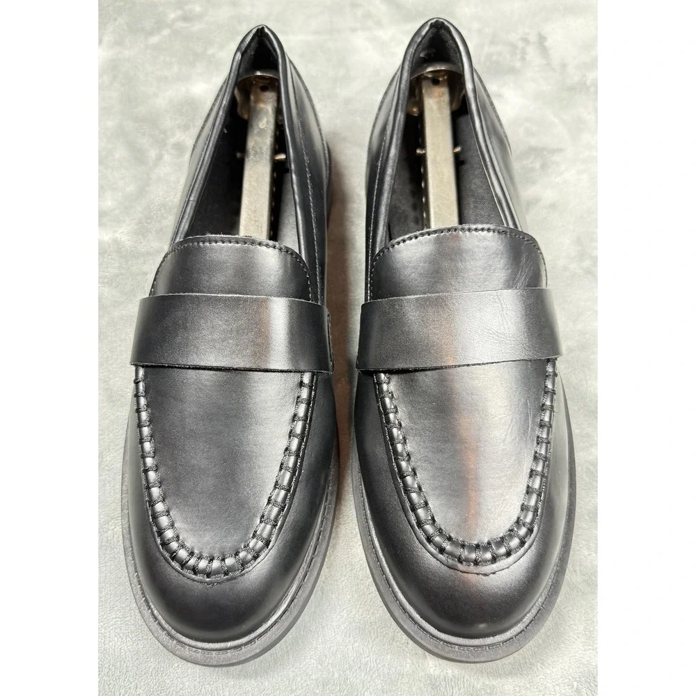 Old Navy Shoes Mens Size 9 Black Faux Leather Loafer Dress Slip On Black‎ Jack